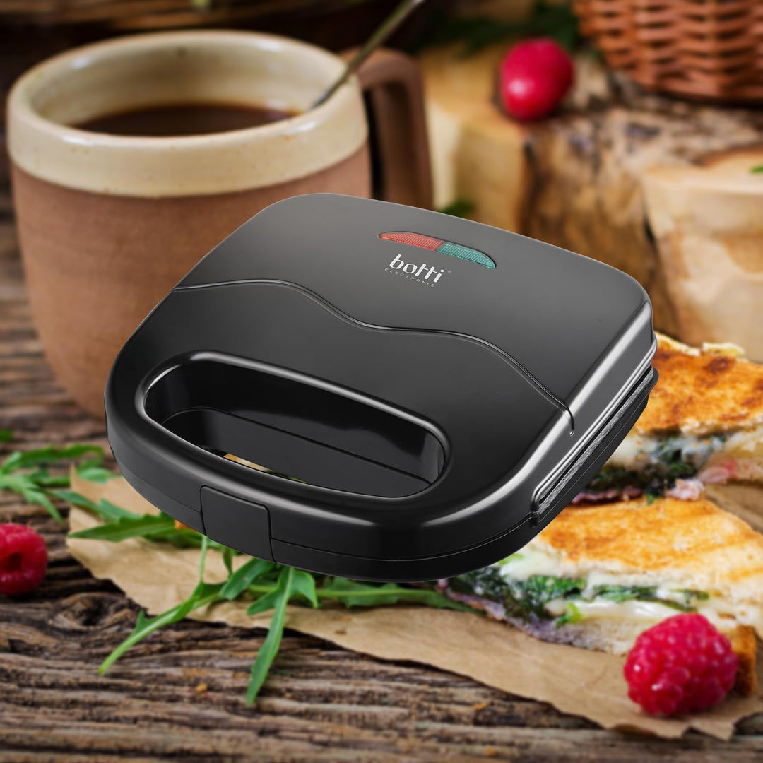 Botti Sandwich Snack-Toaster | 750W Leistung | Antihaftbeschichtung | Überhitzungsschutz | Kompaktes