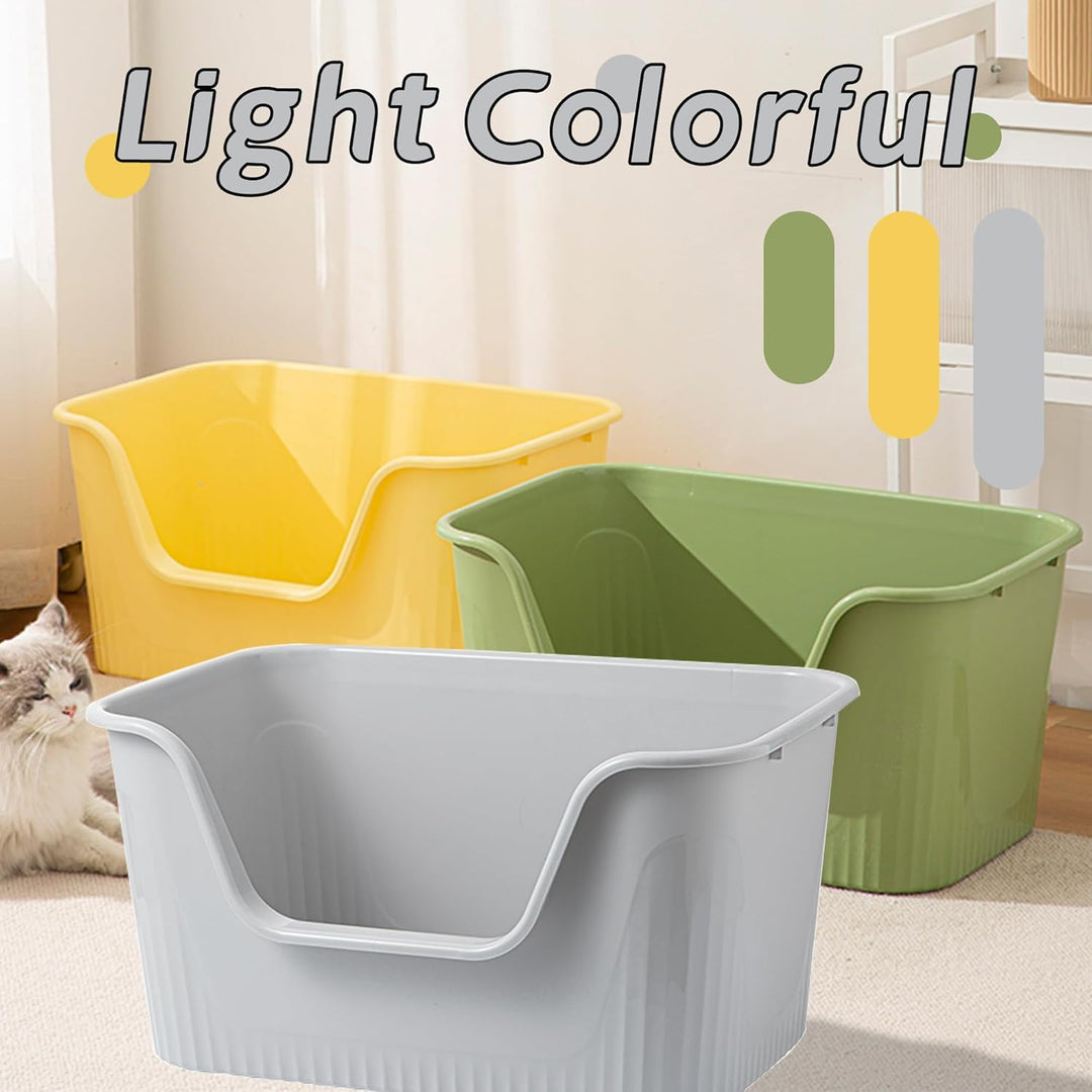 Vealind Offen Katzenklo XL, Katzentoilette Hoher Rand, 55x40x26cm Gross Katzenklo, katzentoiletten E