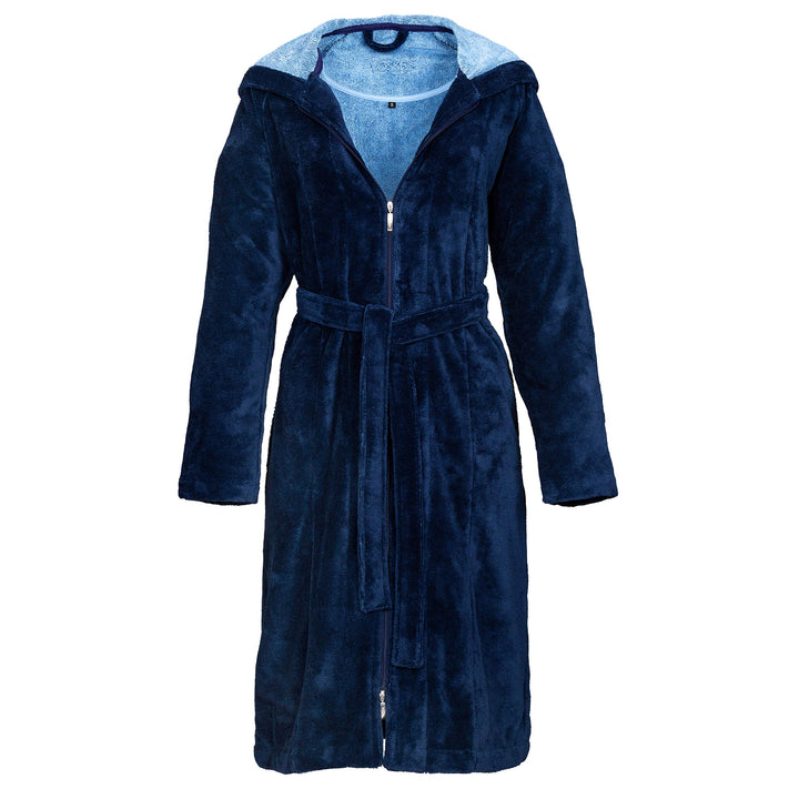 Vossen Damen Bademantel Palermo, Einfarbig S Blau (Winternight 004), S Blau (Winternight 004)