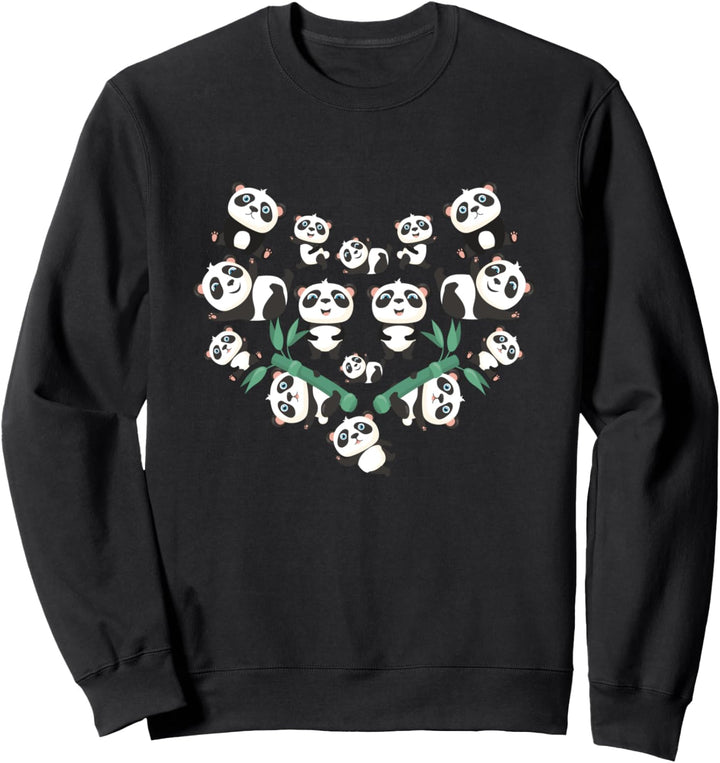 Herzförmige Pandabären Sweatshirt