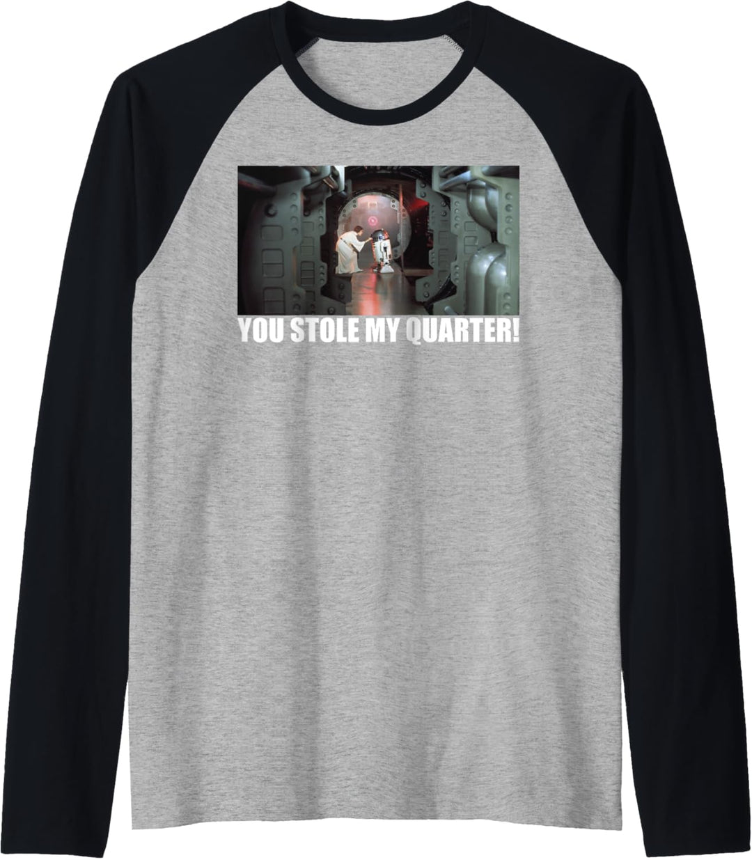 Star Wars Princess Leia & R2-D2 You Stole My Quarter Raglan
