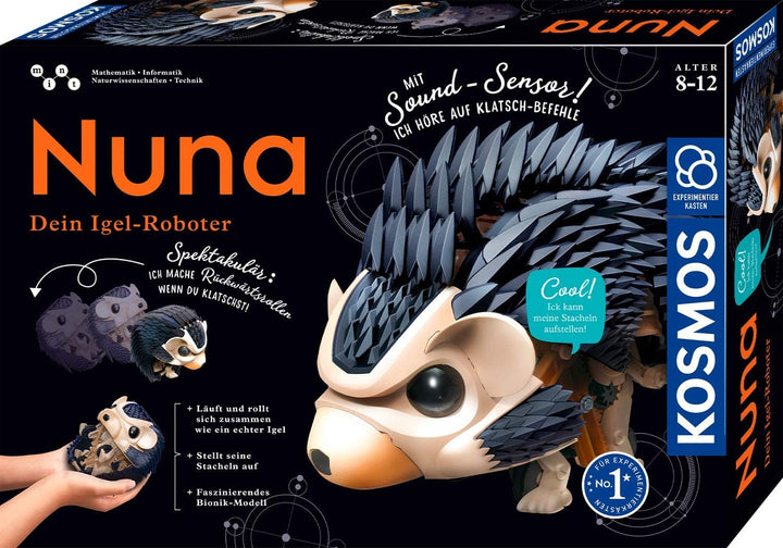 Kosmos 620066 Nuna - Dein Igel-Roboter, Rückwärtsrollen durch klatschen, Er Läuft, rollt sich zusamm
