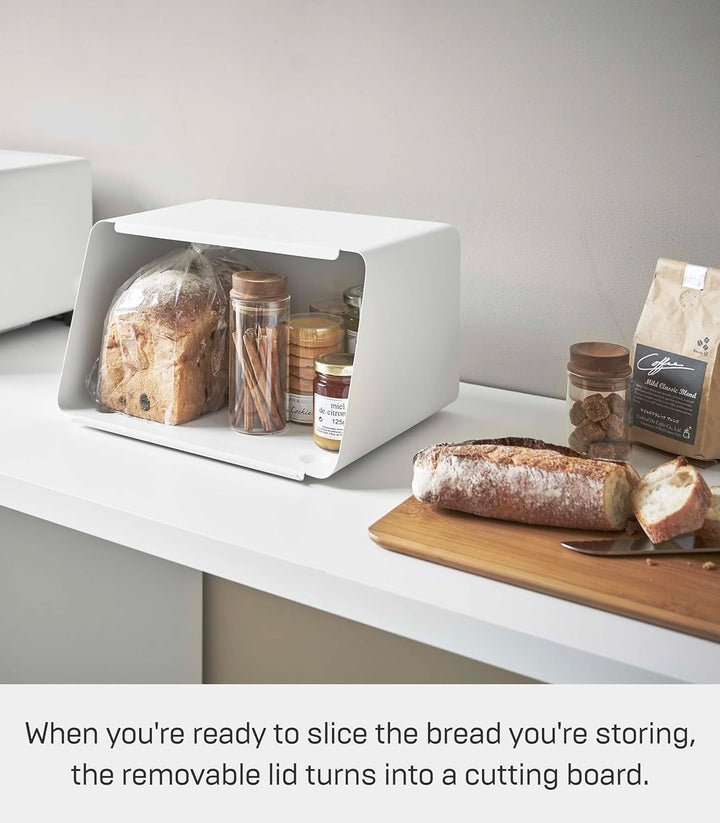 YAMAZAKI Tower Brotkasten, Edelstahl, Weiss, One Size, Weiss
