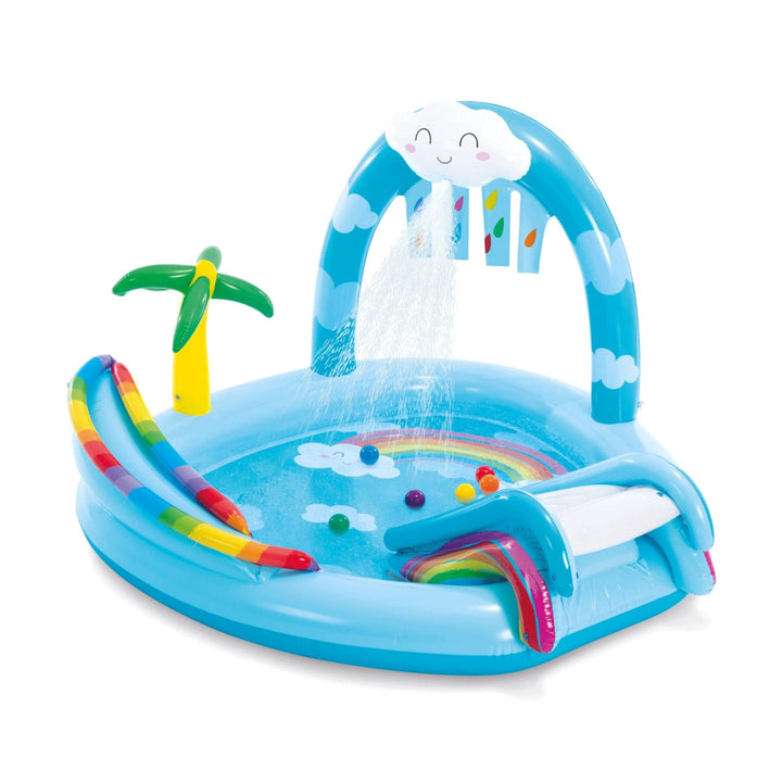 Intex 57175NP – Aufblasbarer Pool Play Center Regenbogen, Vinyl, Mehrfarbig, 185 x 178 x 119 cm