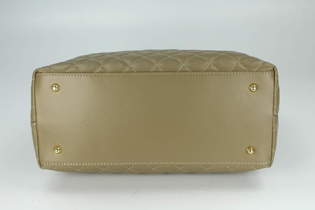 Belli edle italienische Echt Nappa Leder Damentasche Henkeltasche Umhängetasche gesteppt - 34x25x17