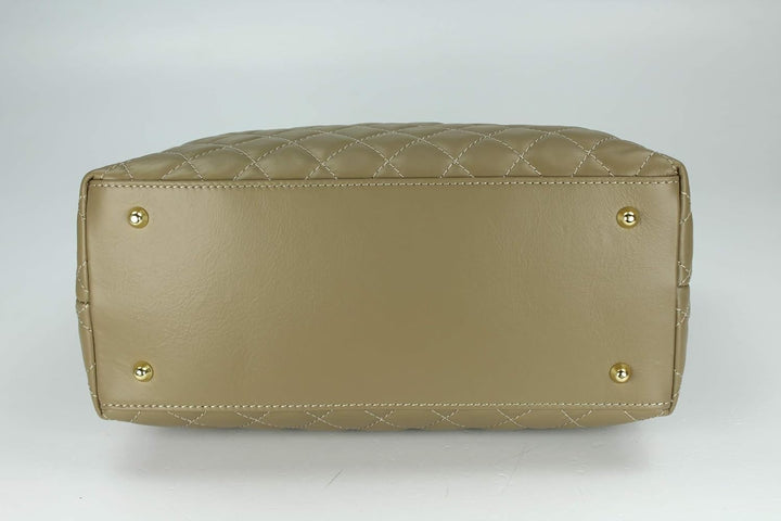 Belli edle italienische Echt Nappa Leder Damentasche Henkeltasche Umhängetasche gesteppt - 34x25x17