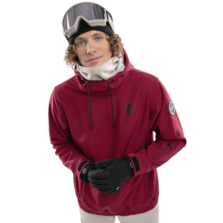 SIROKO W1 Ski- & Snowboardjacke Herren Wasserdicht Wärmeschutz Fronttasche Wintersport S Bordeauxrot