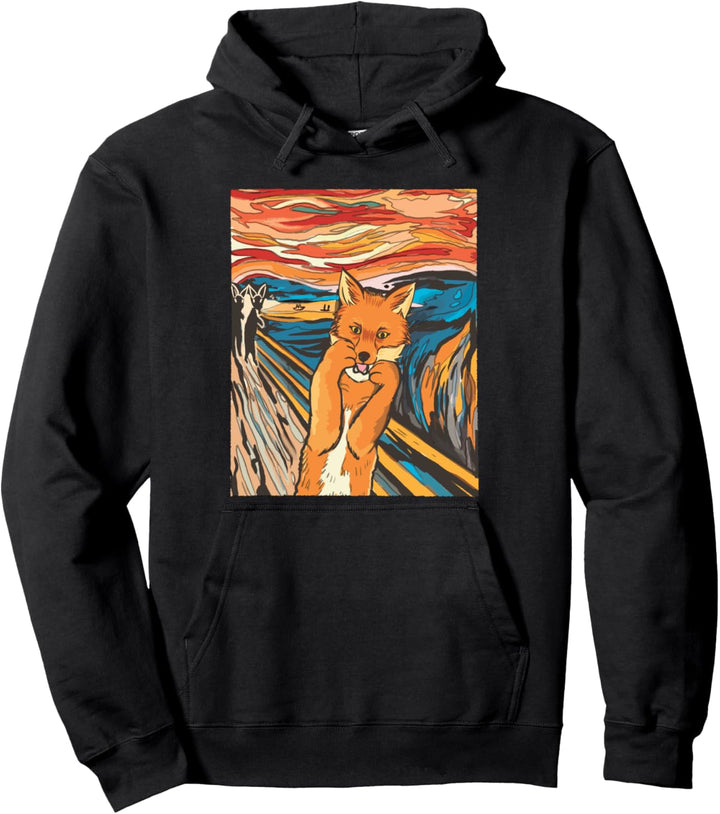 Der Schrei Gemälde Schreiender Fuchs Der Schrei Kunst Pullover Hoodie