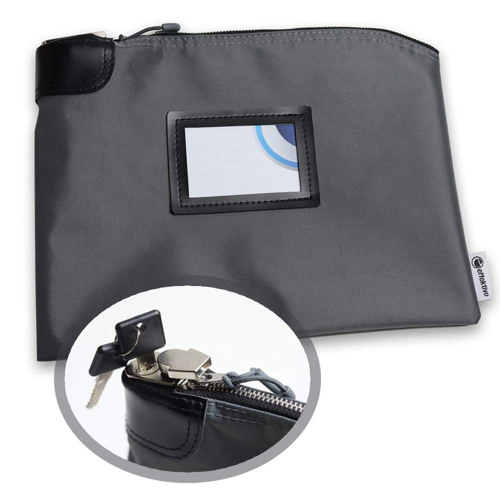 effektivo Verschliessbare Banktasche mit Schloss und 2 Schlüsseln Geldtasche abschliessbar A5 mit Re