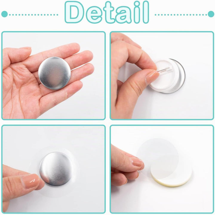 100 Stück 37mm Leere Schaltfläche Abzeichen Button Pin Brosche Verschlüsse Runde Abzeichen Knopfteil