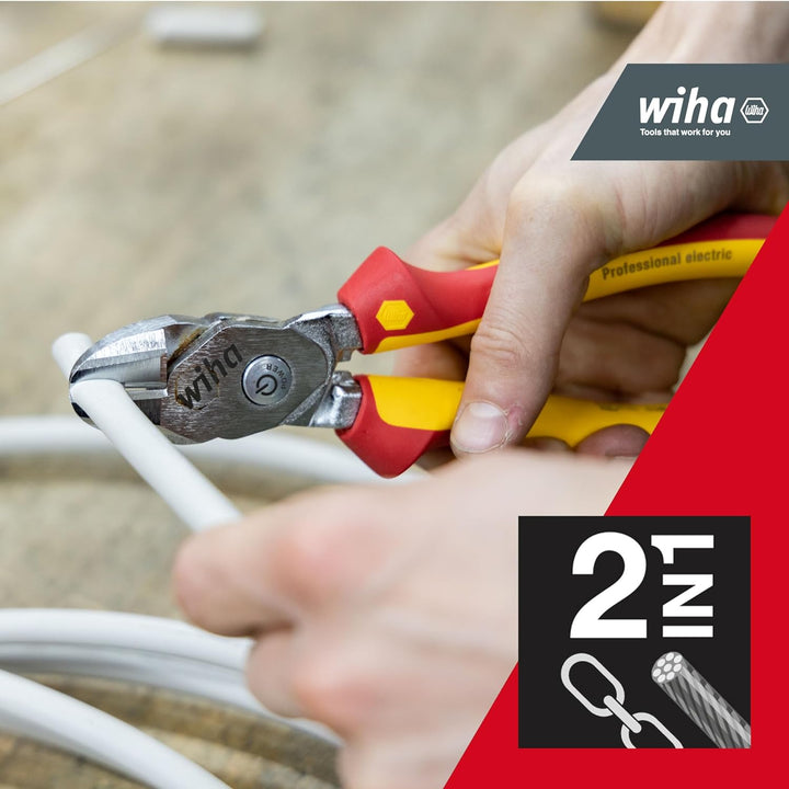 Wiha VDE Hochleistungs-Seitenschneider BiCut Industrial mit DynamicJoint® 200mm, umschaltbar 200% Po