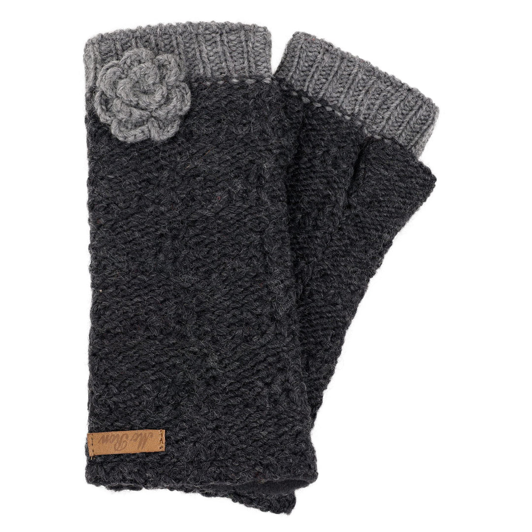McRon Damen Gestrickte Pulswärmer Modell Lana Anthrazit, Anthrazit