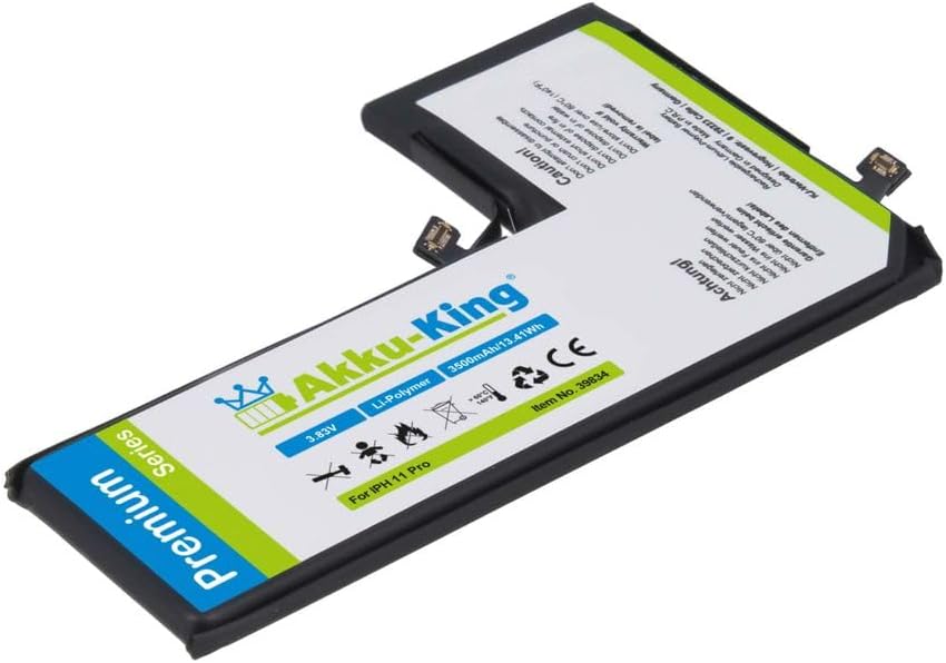 Power-Akku kompatibel mit Apple iPhone 11 Pro - Li-Polymer 3500mAh - mit Öffnungswerkzeug/Klebestrei
