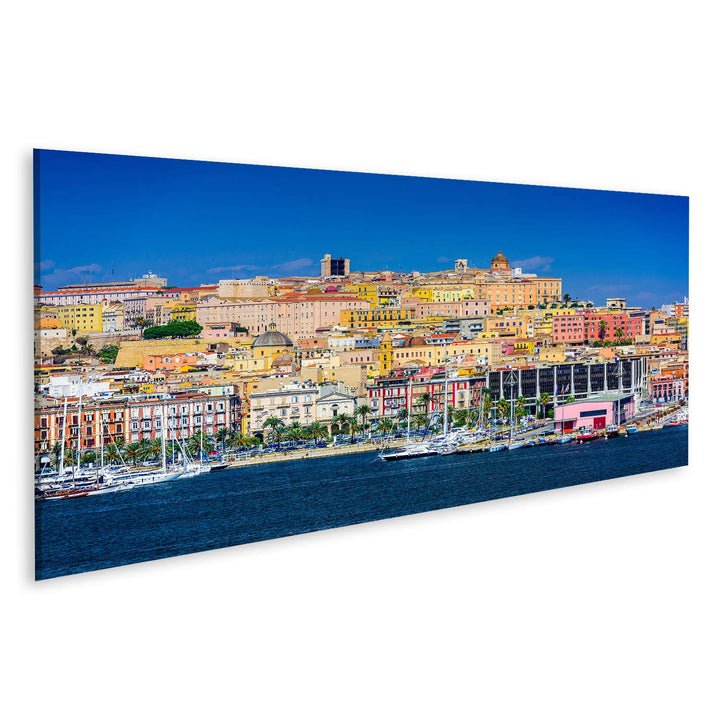 islandburner Bild auf Leinwand Cagliari Sardinien Italien Küsten Skyline Mittelmeer Wandbild Poster