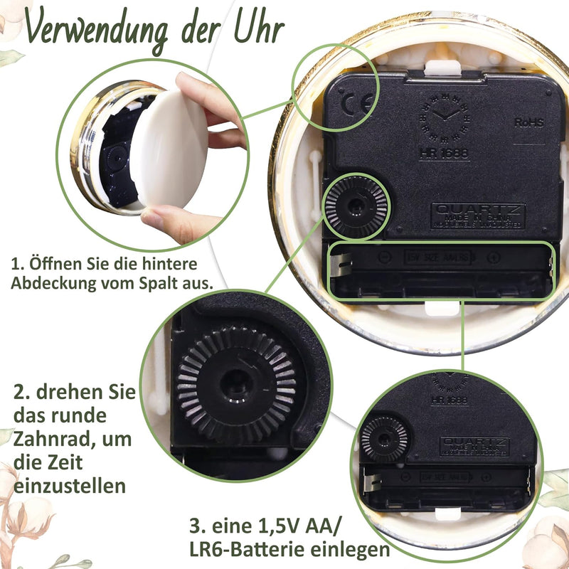 OkiyiD 60. Jahrestag Hochzeit Geschenk, Jahrestag Quarzuhr, Schreibtisch Tisch Uhr, 60 Jahre Ehe, Di