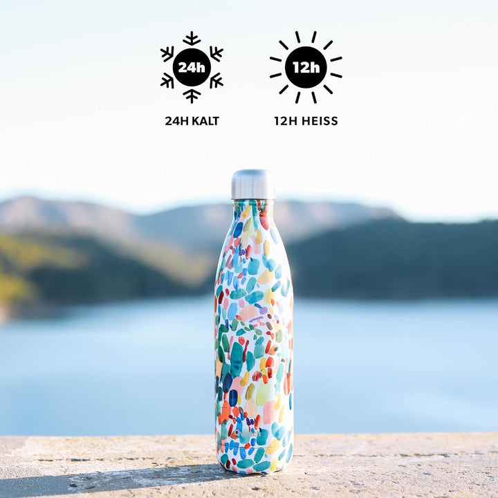 QWETCH Isotherme Flasche 750 ml Edelstahl, 750 ml Edelstahl