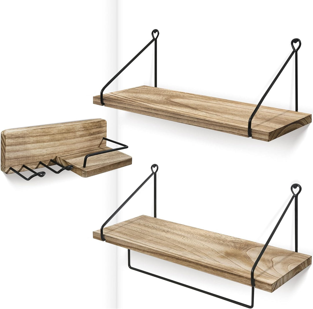 SUMGAR Wandregal küche Holz Schweberegale hängende Regale Wand Holz Dekorative Regale aus Holz für W
