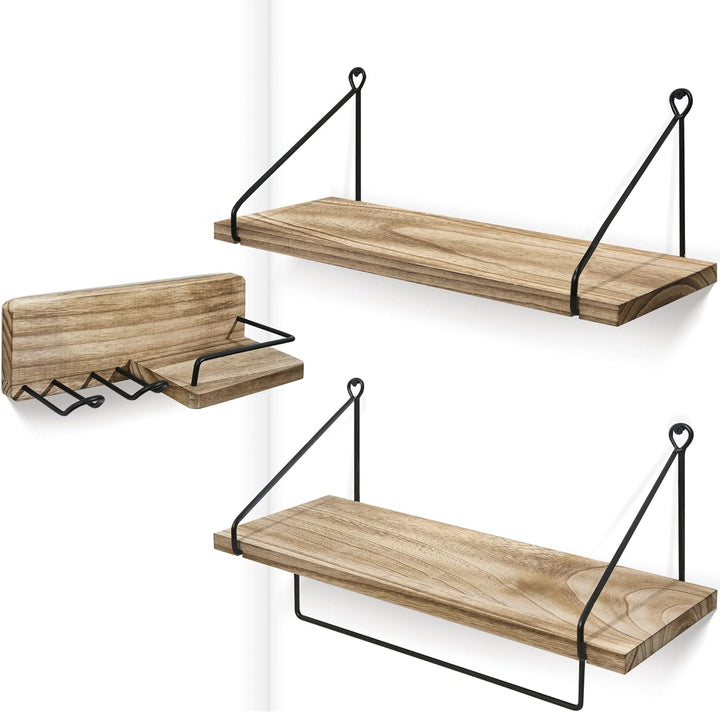SUMGAR Wandregal küche Holz Schweberegale hängende Regale Wand Holz Dekorative Regale aus Holz für W