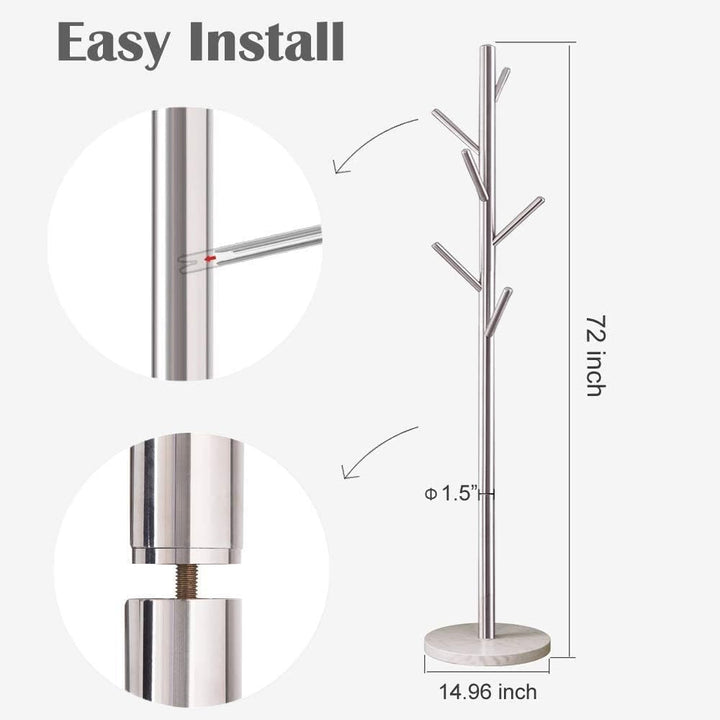 Jolitac Luxuriös Garderobenständer Metall Elegant Kleiderständer mit Marmor Basis Standgaderobe Jack