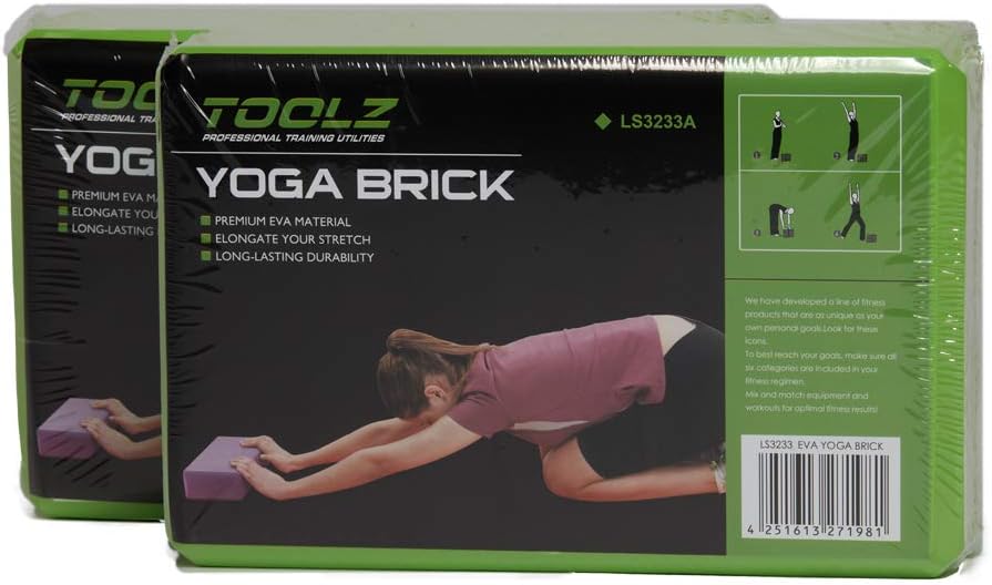 TOOLZ Yoga Block – Yogablock Set zur Unterstützung von einfachen & komplexen Yogaübungen – 2 Yoga-Kl