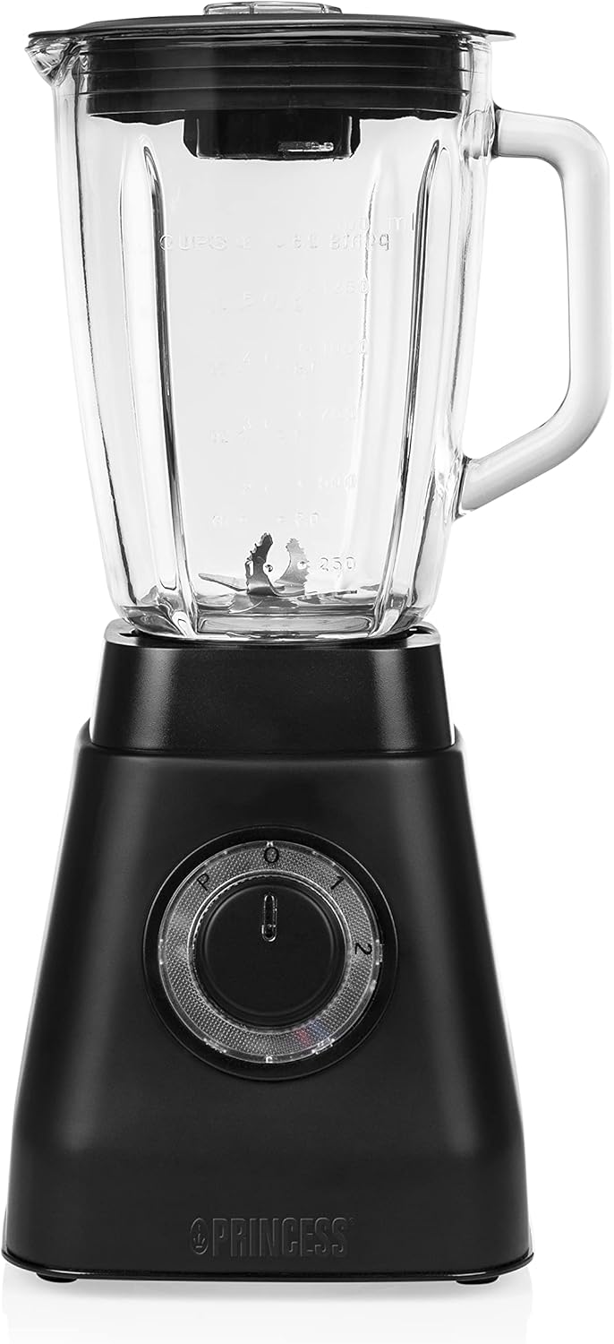 Princess Black Steel Standmixer - 1,5 Liter Fassungsvermögen, 2 Leistungsstufen, Pulsfunktion, 1000