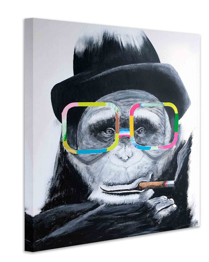 Kunstbruder Banksy Bilder Leinwand Affen Monkey Schimpansen I Leinwandbilder von Tieren Affen Motive