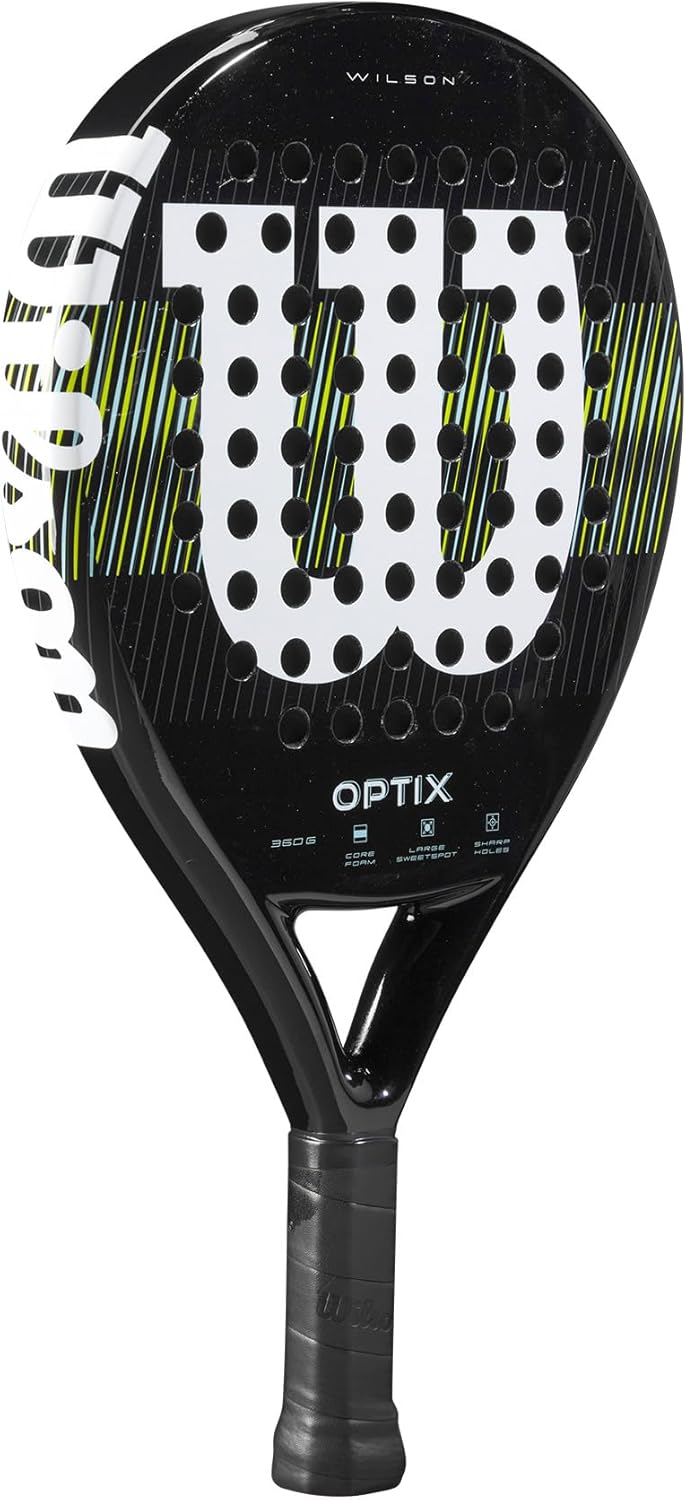 Wilson Unisex – Erwachsene Optix V1 Padel Racket Schläger 4-1/4" (2) Schwarz, 4-1/4" (2) Schwarz