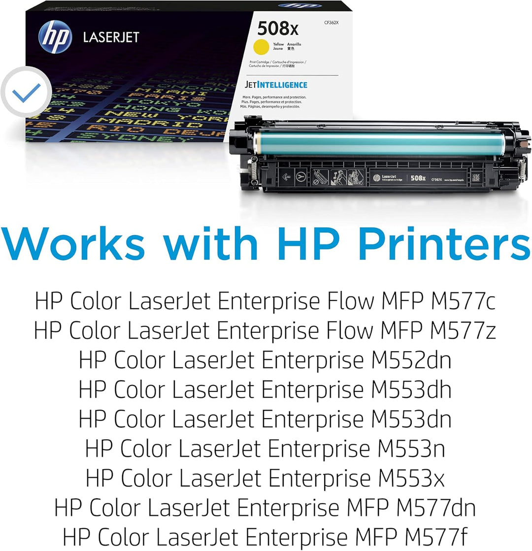 HP 508X (CF362X) Gelb Original Toner mit hoher Reichweite für HP Color Laserjet Enterprise M552dn, M