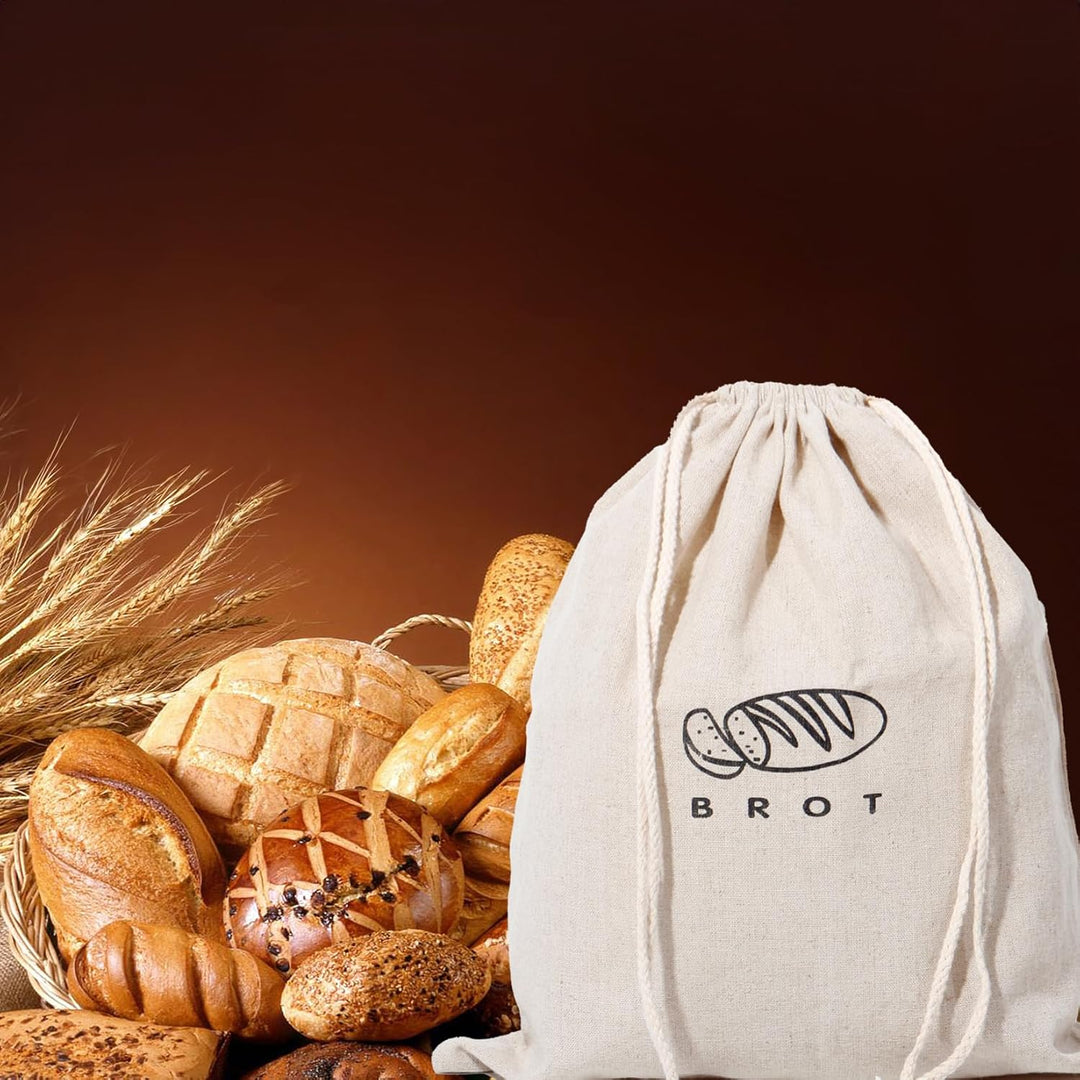 Theo&Cleo Leinen Brotbeutel Aufbewahrung Frischhalten, Leinenbeutel für Brot, Bread Bag, Brotaufbewa
