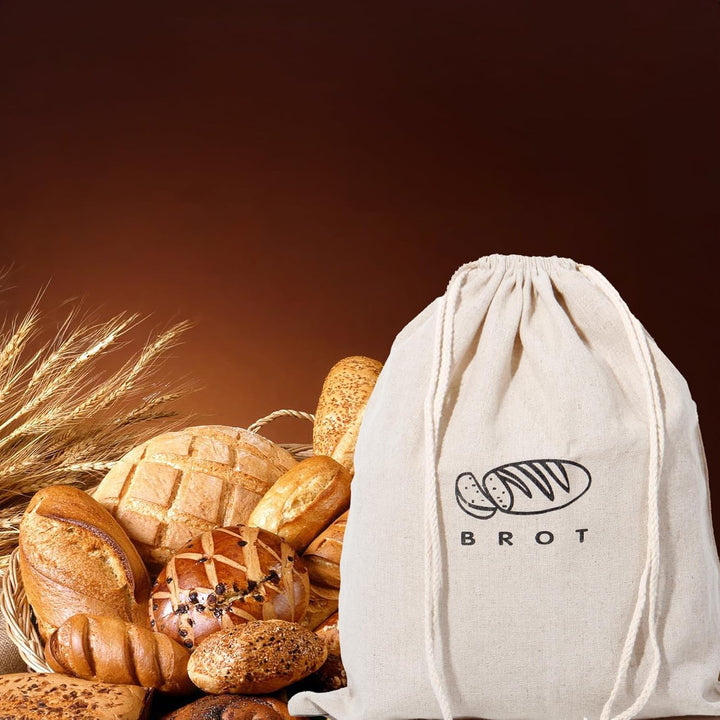 Theo&Cleo Leinen Brotbeutel Aufbewahrung Frischhalten, Leinenbeutel für Brot, Bread Bag, Brotaufbewa
