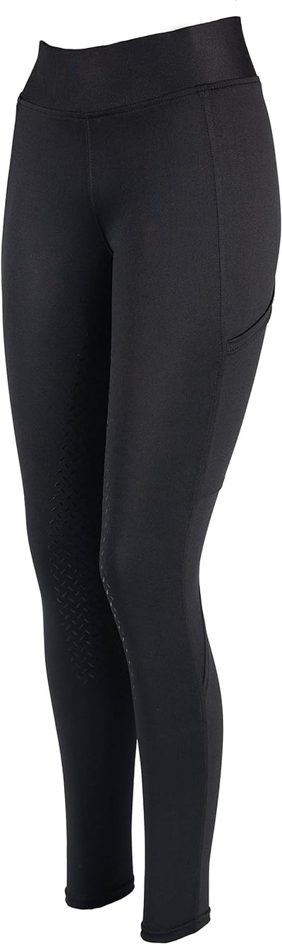 PFIFF 103100 Damen Reitleggings „Selina“ mit Handytasche L Schwarz, L Schwarz