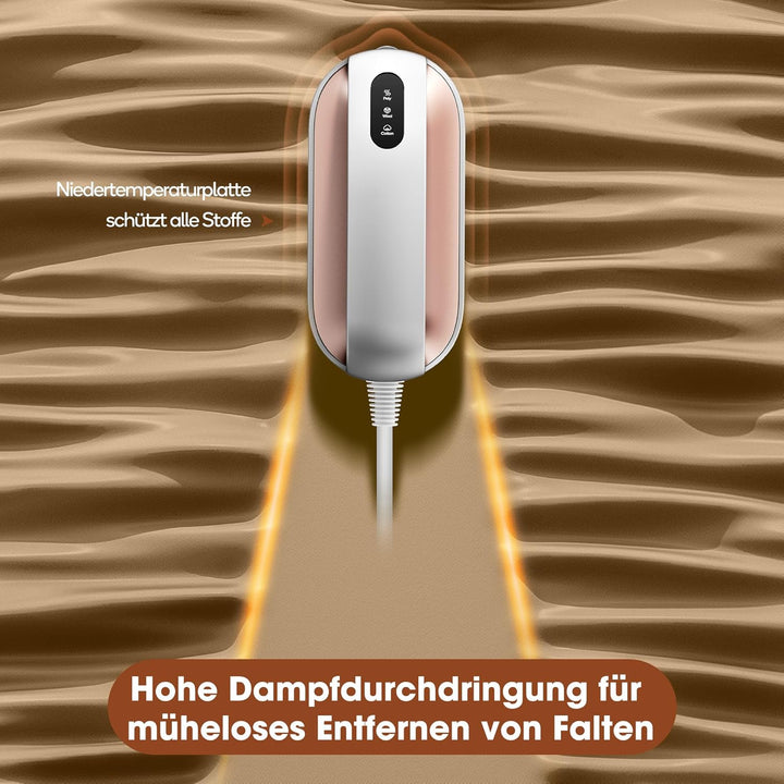 Newbealer Kleines Dampfbügeleisen, 1200W Reise Bügeleisen Dampf, 3 Dampfeinstellungen, Antihaft-Sohl