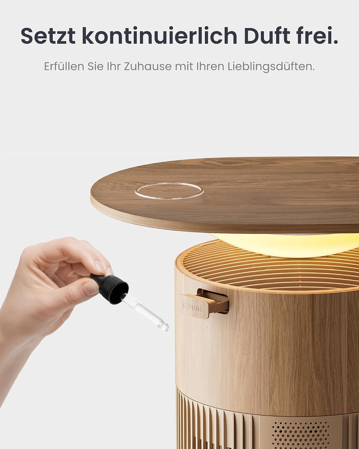 SwitchBot Luftreiniger mit App-Steuerung und Nachtlicht, CADR 400m³/h bis zu 83㎡ Zimmer, HEPA-Filter
