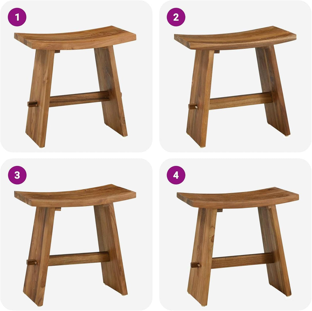 vidaXL Badezimmer Hocker Braun 50 x 29,5 x 50,5 cm Massivholz Teak, Badezimmer, Rechteckig, Minimali