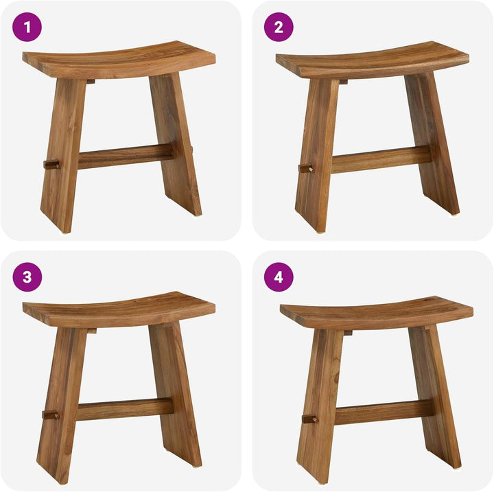 vidaXL Badezimmer Hocker Braun 50 x 29,5 x 50,5 cm Massivholz Teak, Badezimmer, Rechteckig, Minimali