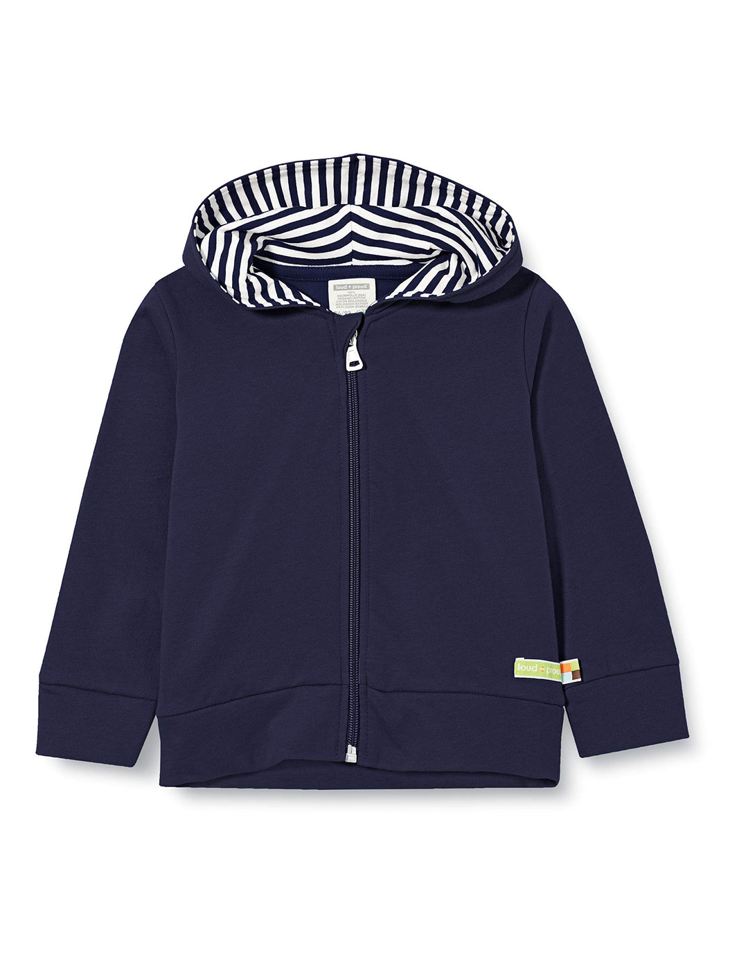 loud + proud Unisex Kinder Kapuzenjacke, GOTS Zertifiziert Jacke, 62-68 Navy
