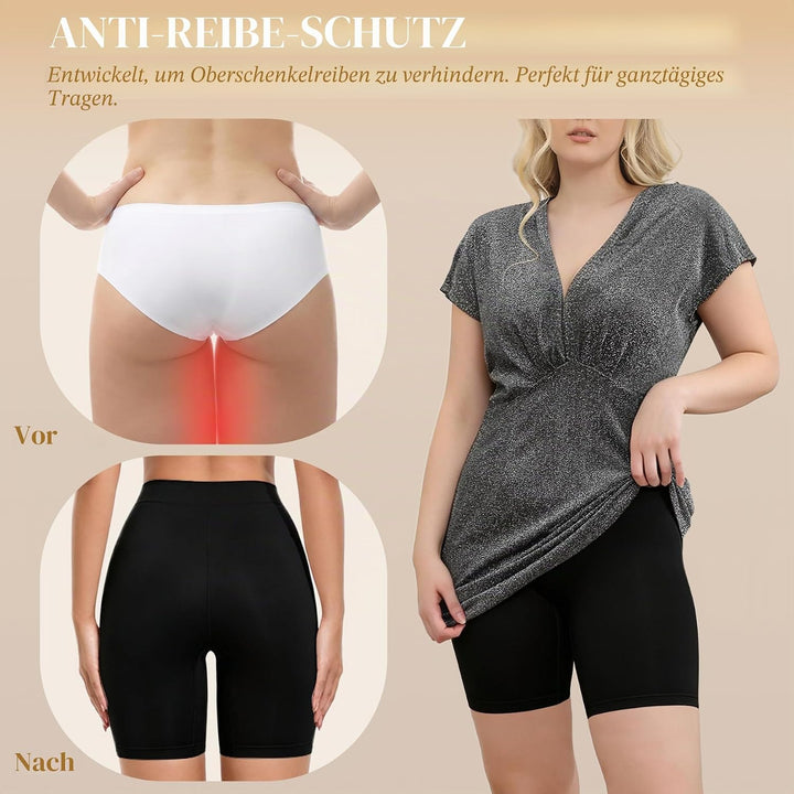 Damen Shorts Radlerhose Kurze, 3er Pack Anti Scheuern Unterhose für unter Kleider, Nahtlos Hohe Tail
