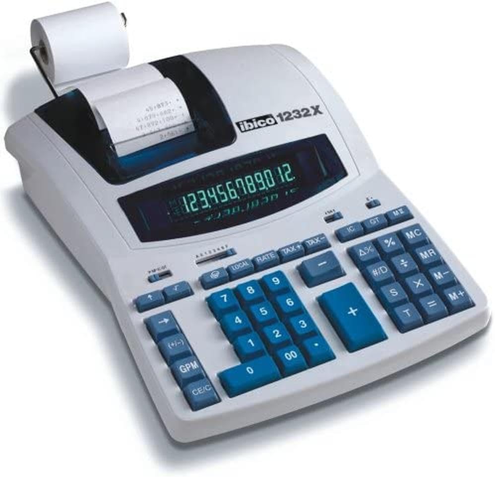 Rexel Ibico 1232X Profi-Tischrechner, schwarz/blau, mit Digitron-Display
