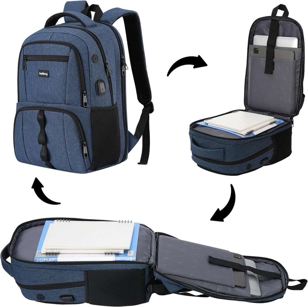 Rucksack Herren Gross Laptop Rucksack,Schulrucksack Jungen Teenager Laptoptasche mit USB Ladeanschlu