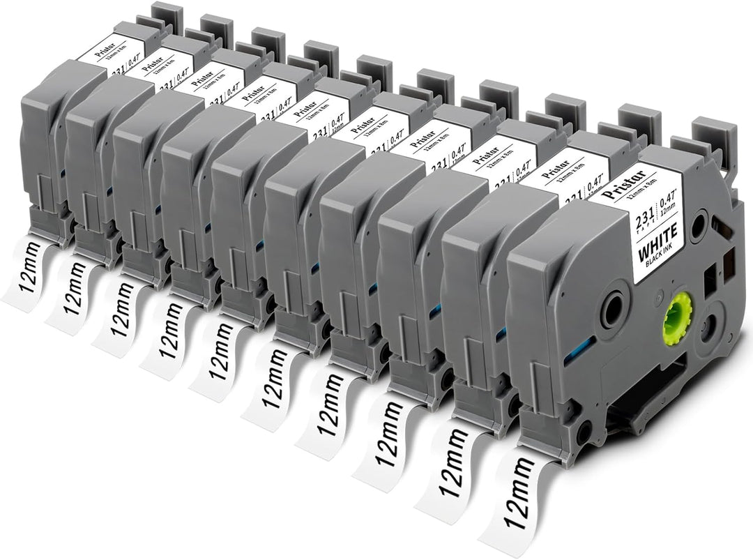 10X Pristar kompatible für Brother TZe-231 TZe231 TZ-231 Tze 12mm 0.47 Laminated Schriftbänder für B