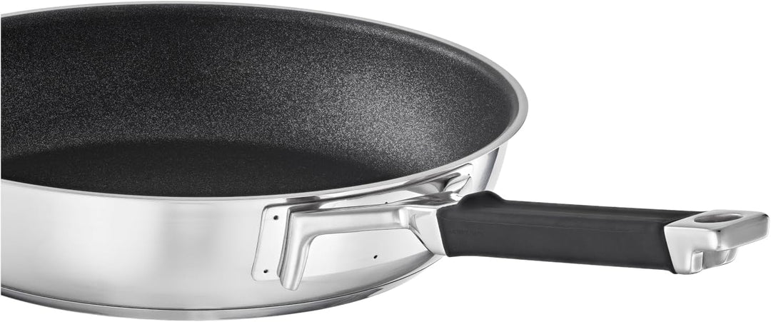 RÖSLE SILENCE PRO Bratpfanne, Pfanne mit kratzfester Premium-Antihaftversiegelung ProResist, Silikon