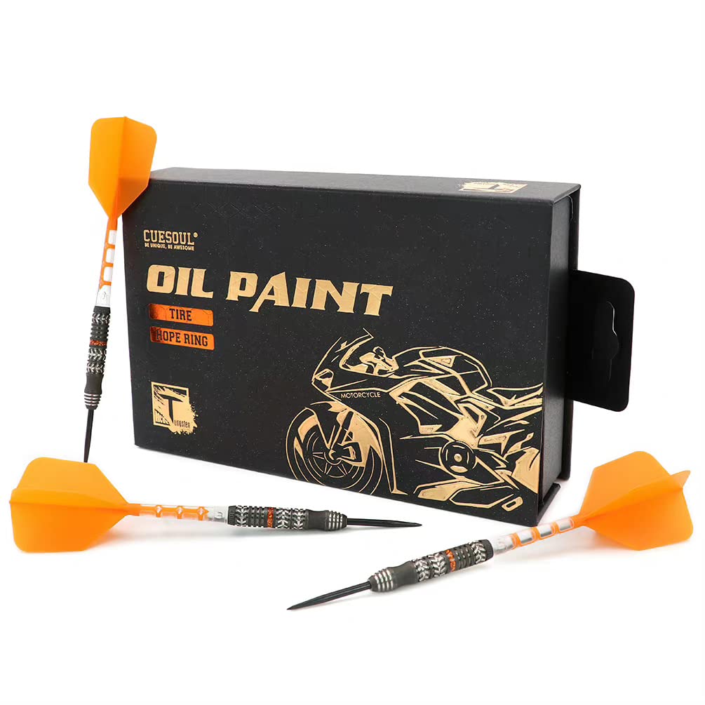 CUESOUL Motorcycle Steel Tip 90% Tungsten Dart Set mit Öllackierung und vereinheitlichendem ROST T19