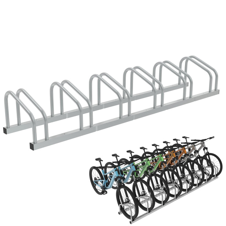 HENGMEI Fahrradständer Für 6 Fahrräder Stahl Mehrfachständer Radabstand für 30-65mm Reifenbreite Büg