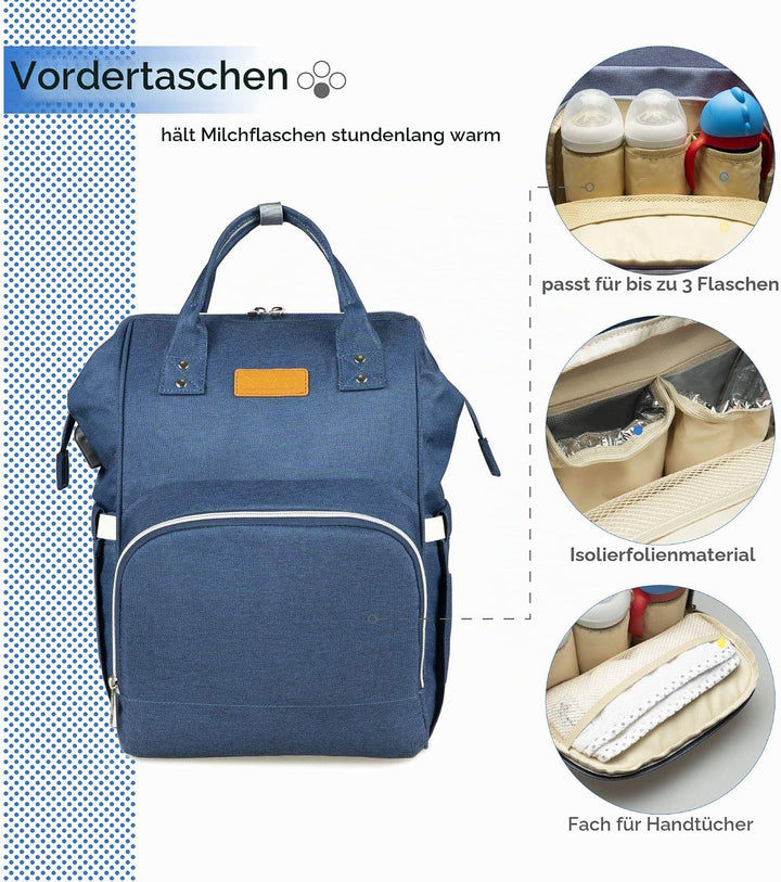 NEVEQ Baby Wickelrucksack, Babytasche für Reise, Wickeltasche Grosse Kapazität, Multifach Reise Ruck