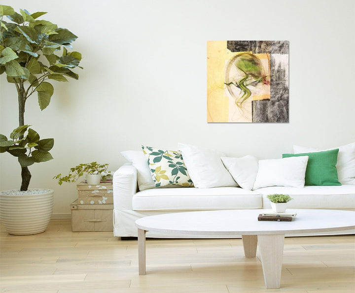 Paul Sinus Art Gedankenrausch - Abstrakt390_60x60cm Bild auf Leinwand beige grün Bordeaux Abstraktes