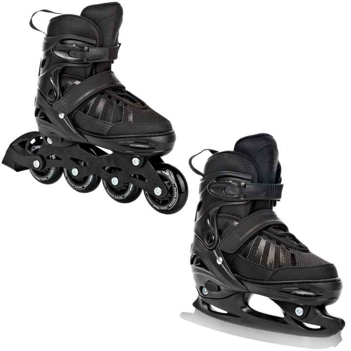 RAVEN Inline Skates Inliner für Kinder und Erwachsene OPTIONAL 2in1 mit Schlittschuhen verstellbar O
