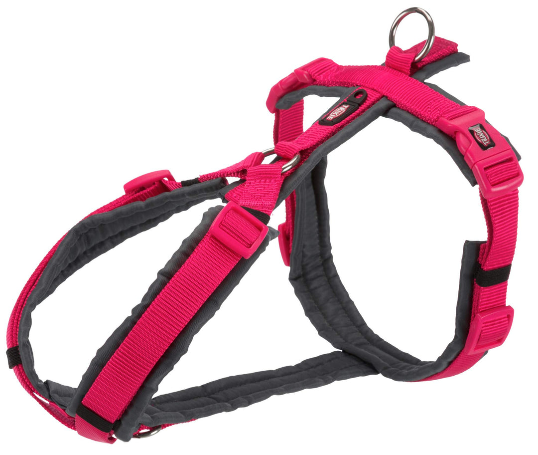 TRIXIE NEU Premium Trekkinggeschirr, M: 53-64 cm/20 mm, Fuchsia/Graphit, Hund Fuchsia/Graphit M, Fuc