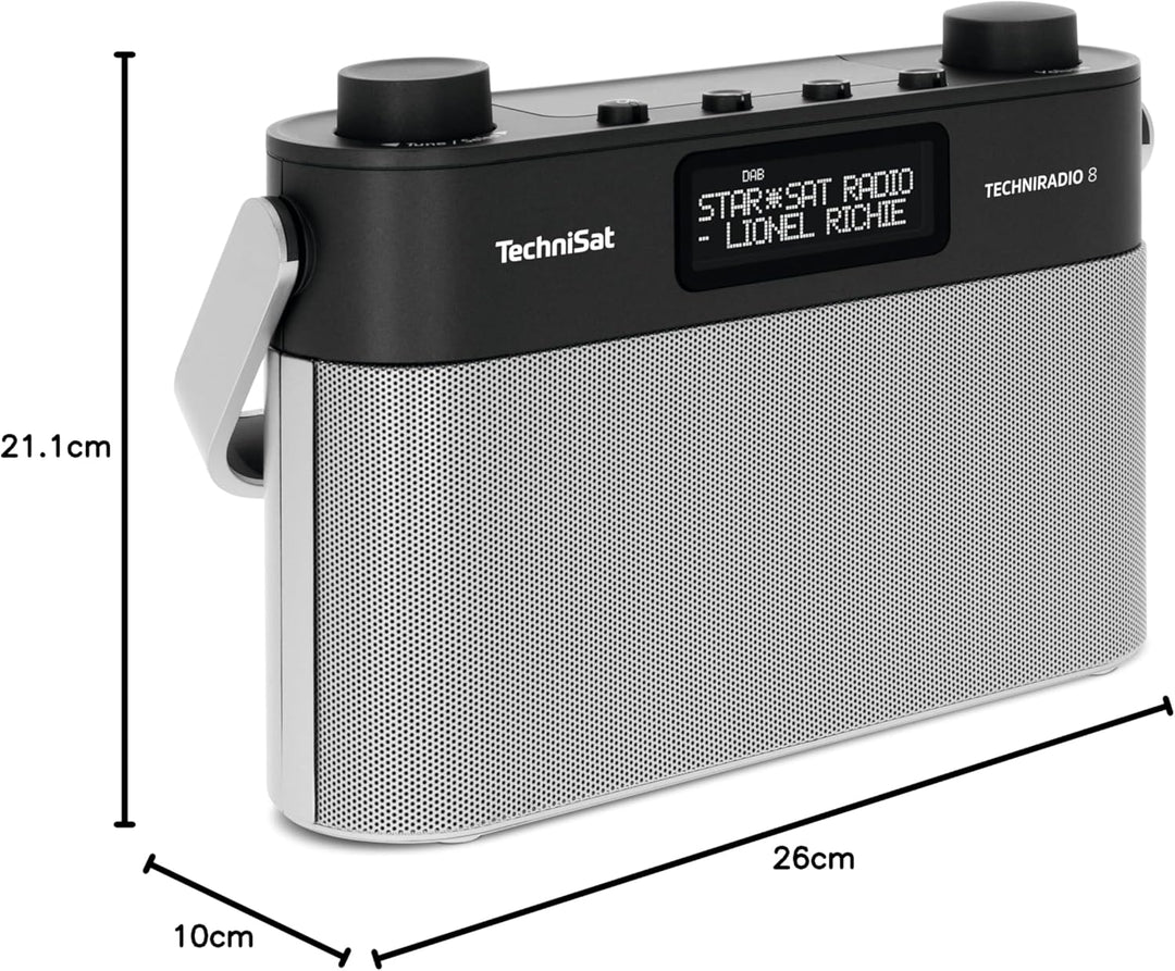 TechniSat TECHNIRADIO 8 - Portables Digitalradio mit Tragegriff (DAB+, UKW, Stereo, Sprachansagen, R