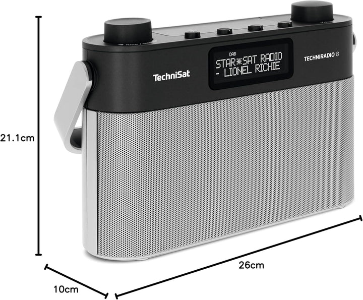 TechniSat TECHNIRADIO 8 - Portables Digitalradio mit Tragegriff (DAB+, UKW, Stereo, Sprachansagen, R