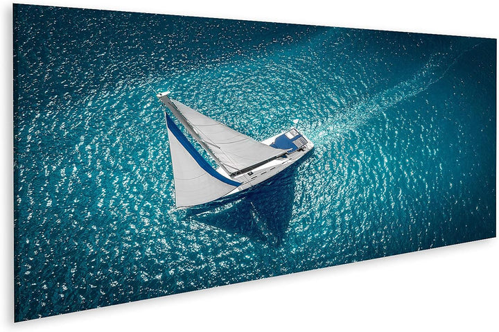 islandburner Bild auf Leinwand Regatta Segelschiff Yachten Mit Weissen Segeln Auf Offener See Luftau